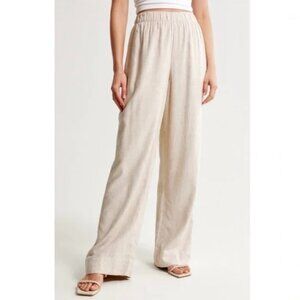 Abercrombie Linen Wide Leg Pull on Pants Size Medium/Short